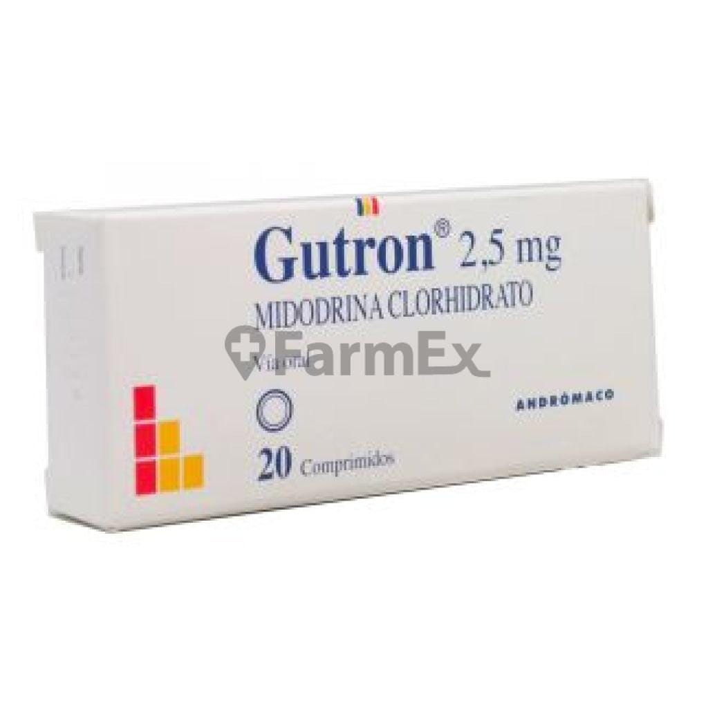 Gutron 2,5 mg x 20 comprimidos susc-1 de 6 meses Farmex-Suscripciones-Persistente